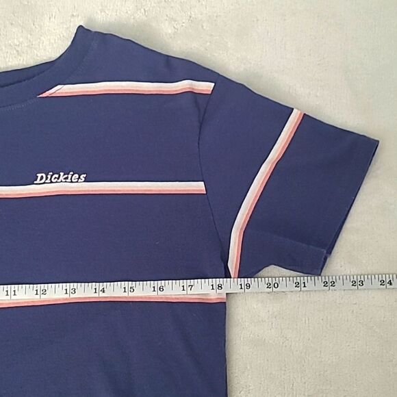 Dickies Women's Medium Boxy Crew Neck Short Sleeve Horizontal Stripe Streetwear - Picture 8 of 12